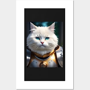 Cat in Armor - Modern Digital Art Posters and Art